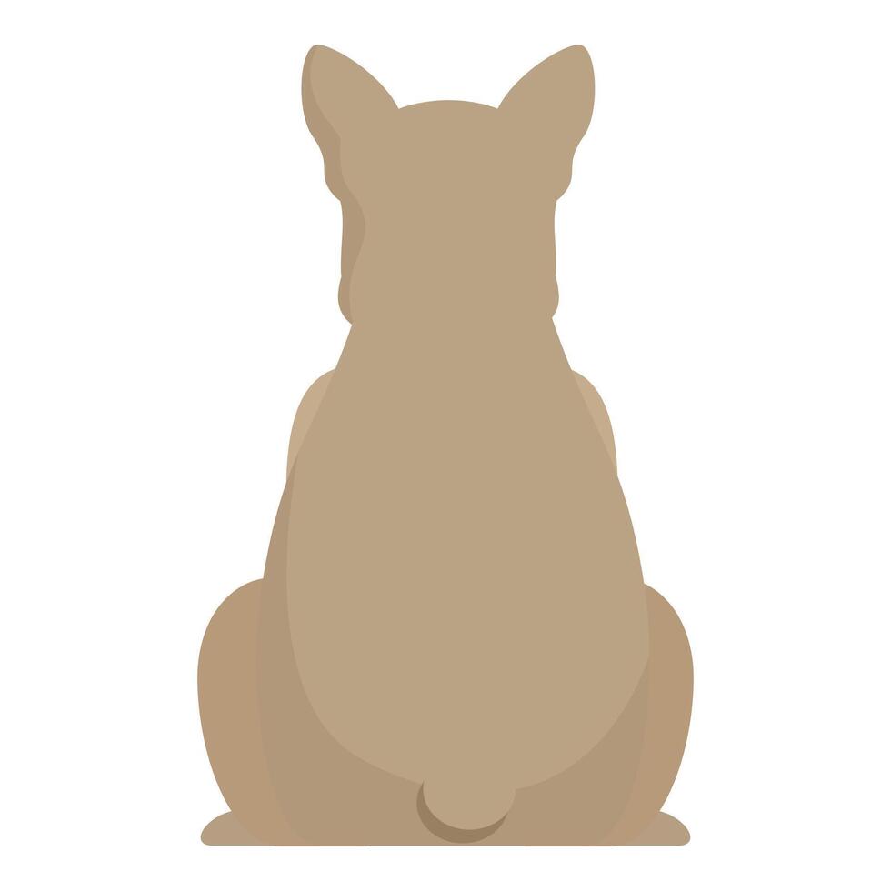 French bulldog sitting back view illustration vector