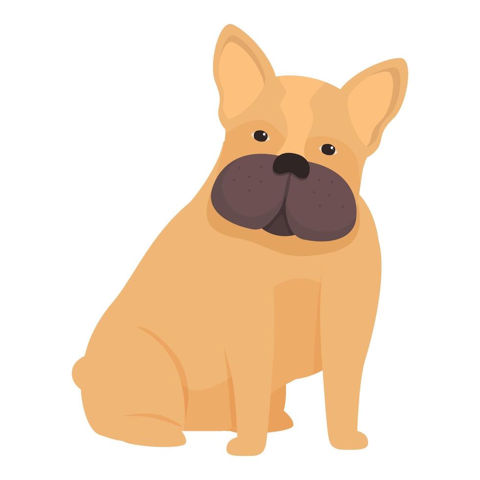 Cute french bulldog sitting and looking forward vector