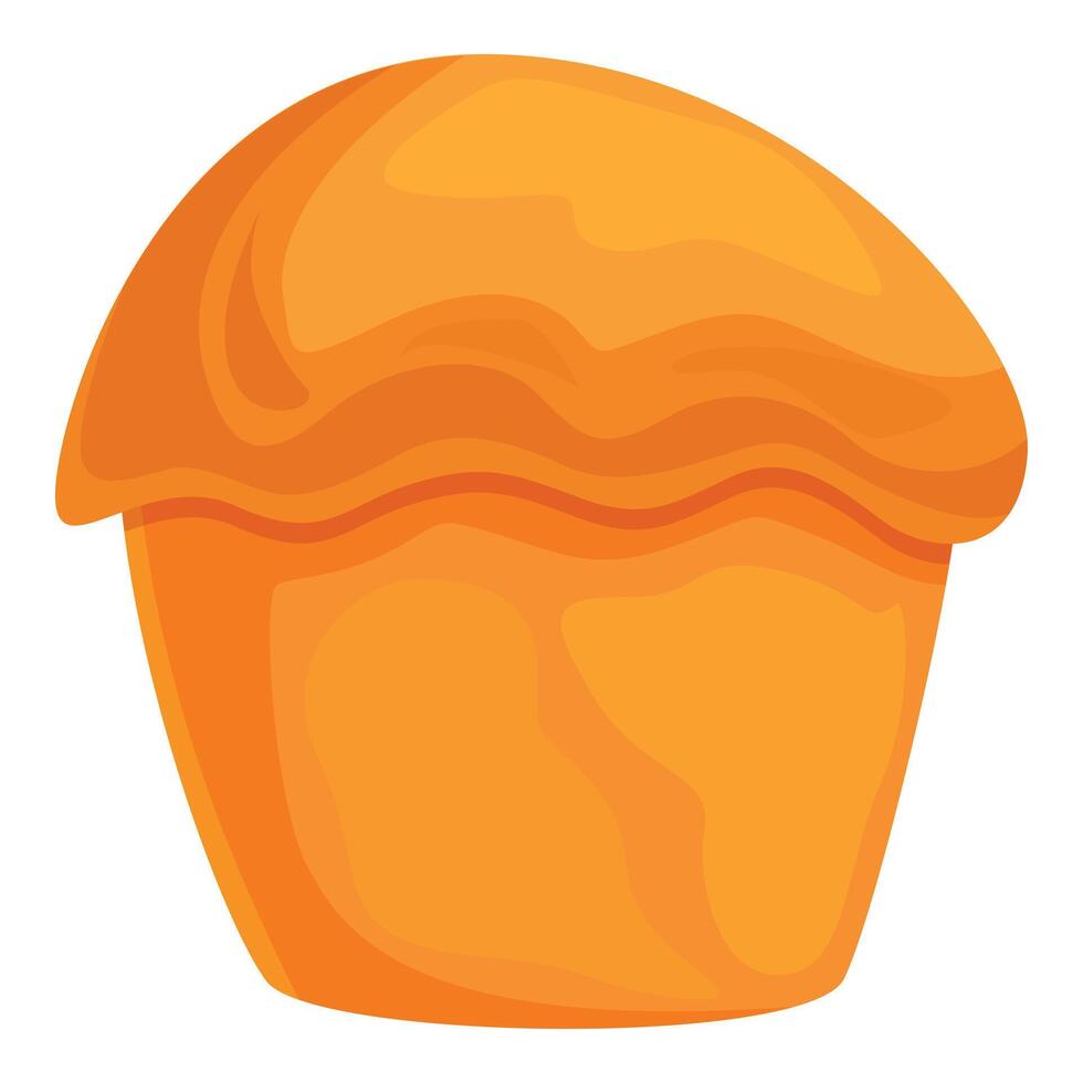 Delicious homemade muffin baking rising in paper cup vector