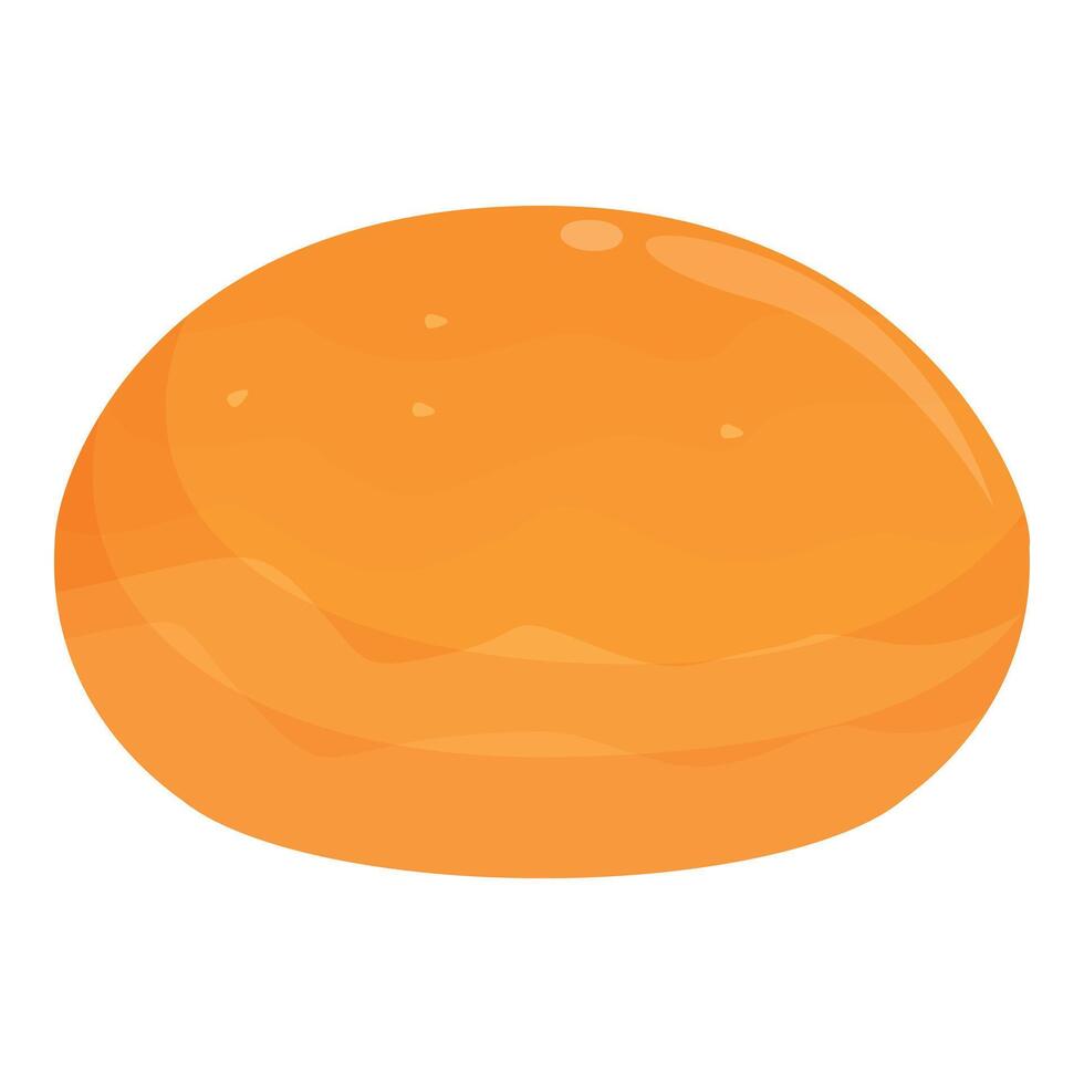 Round bun with filling, baking a delicious pastry for breakfast vector