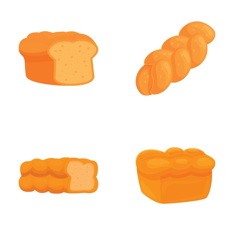 Assorted bread loaves clipart set vector