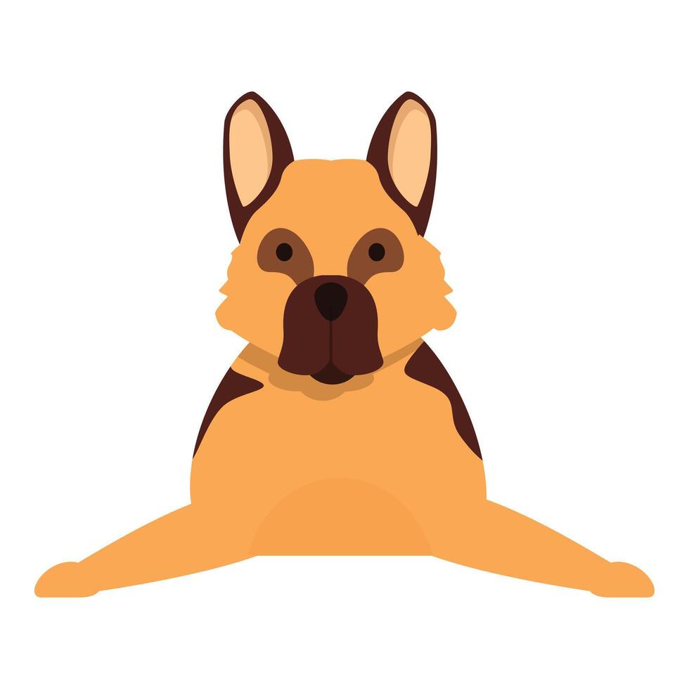 German shepherd dog lying down spreading legs vector