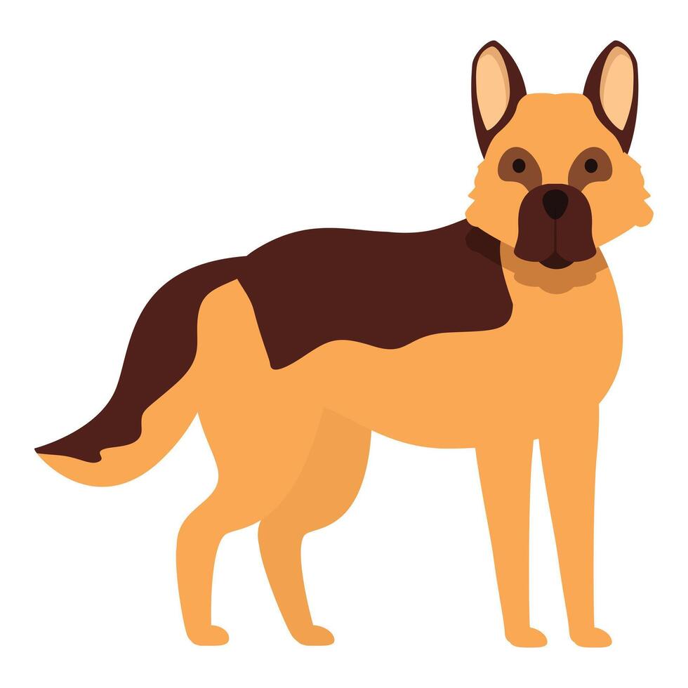 German shepherd dog standing guard dog illustration vector