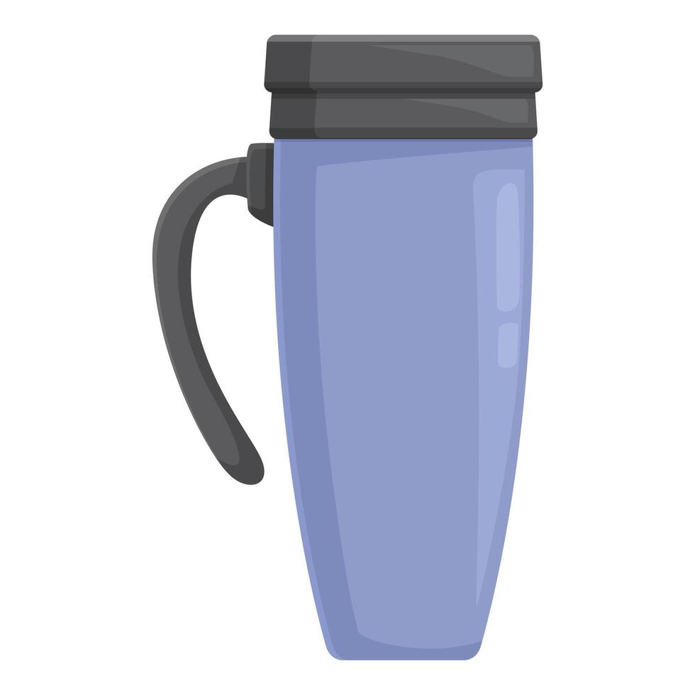 Blue reusable thermo mug keeping your coffee hot vector