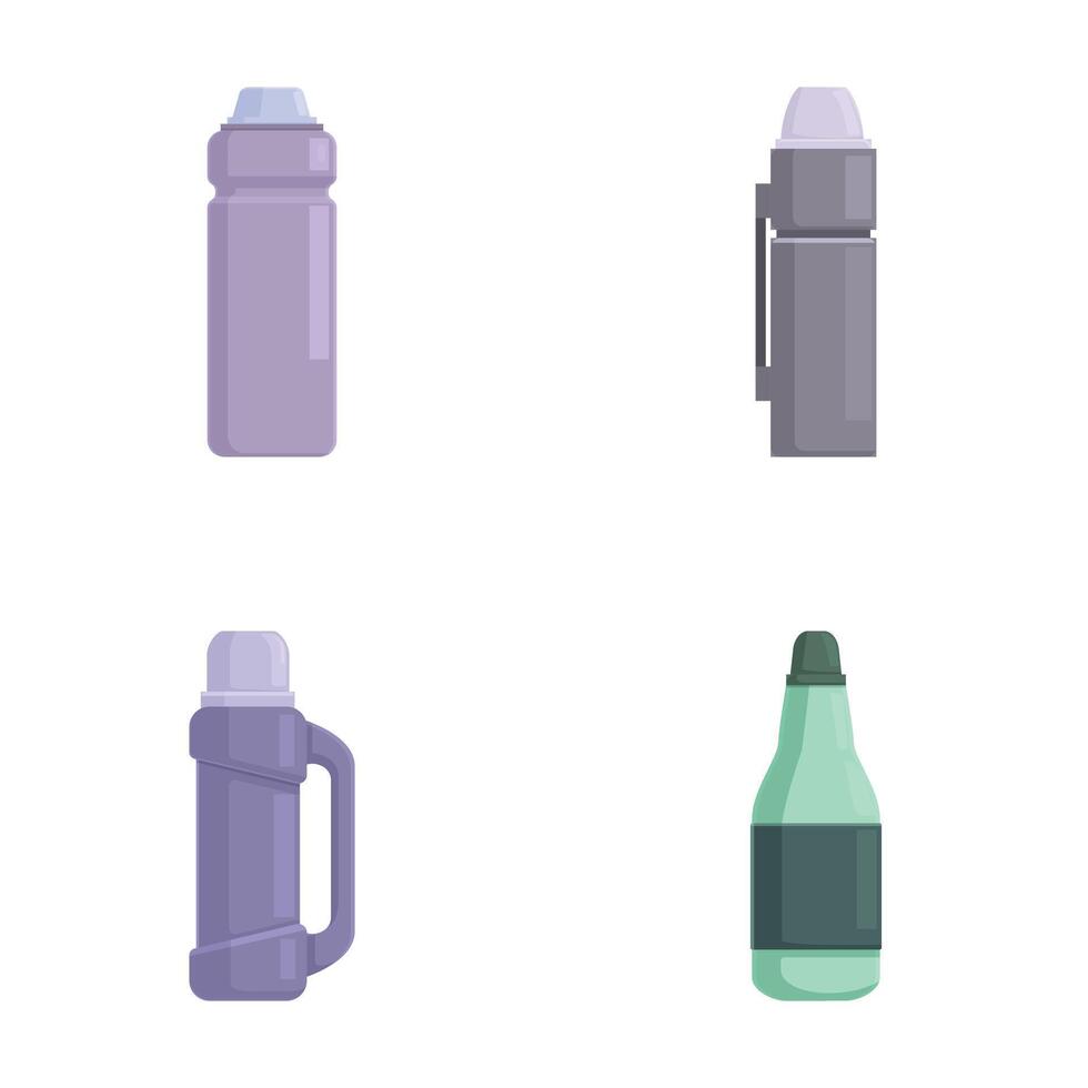 Set of four water bottles isolated on white background vector