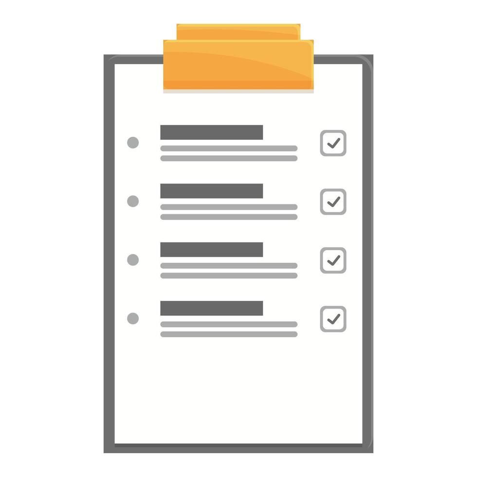 Clipboard showing checklist with check marks, task management and completion concept vector