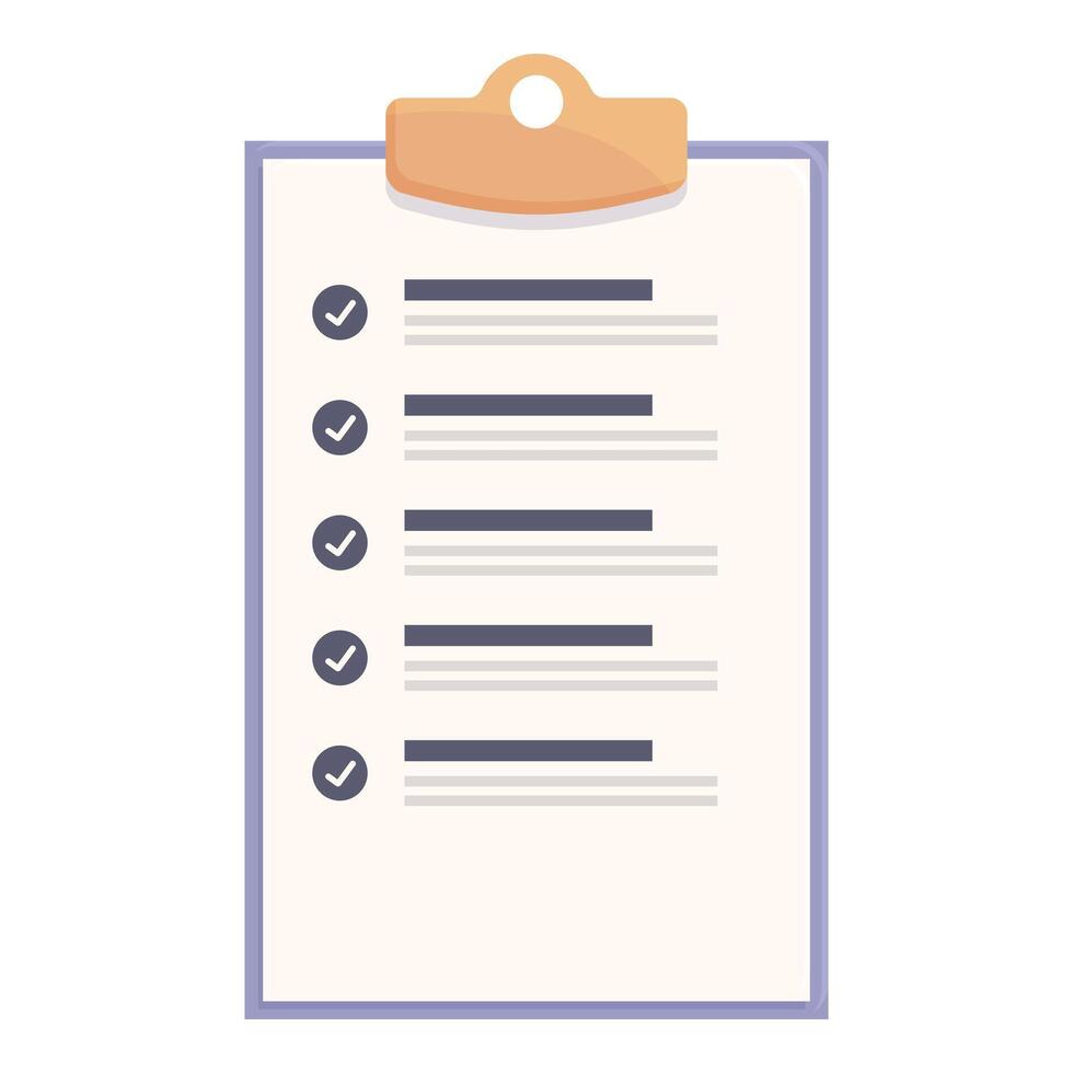 Clipboard showing checkmarked checklist for task management and business planning vector