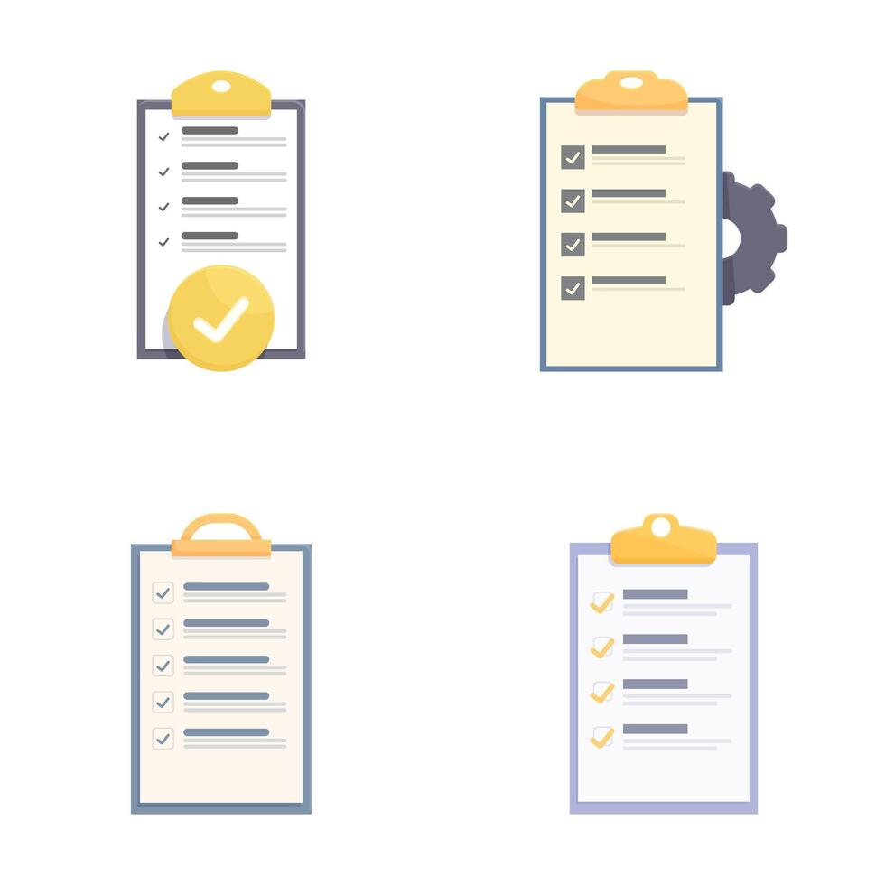 Set of flat design checklist icons vector