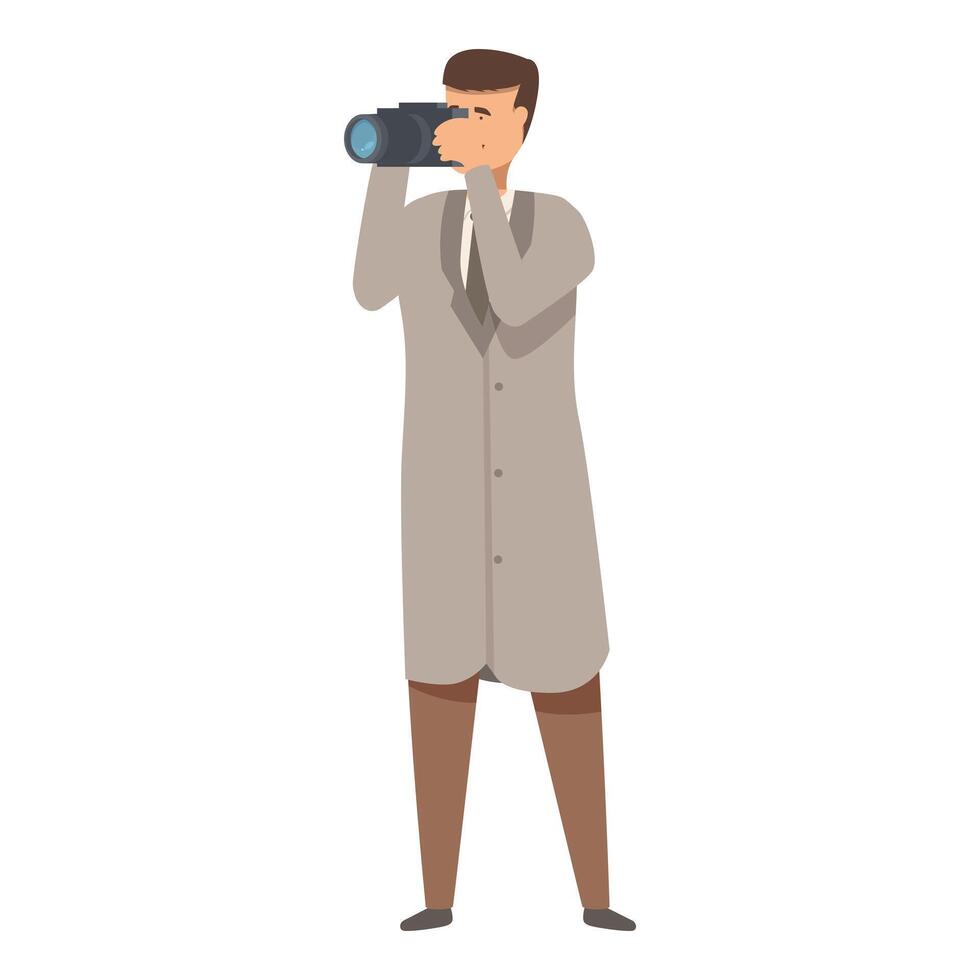 Professional photographer taking photo with digital camera vector