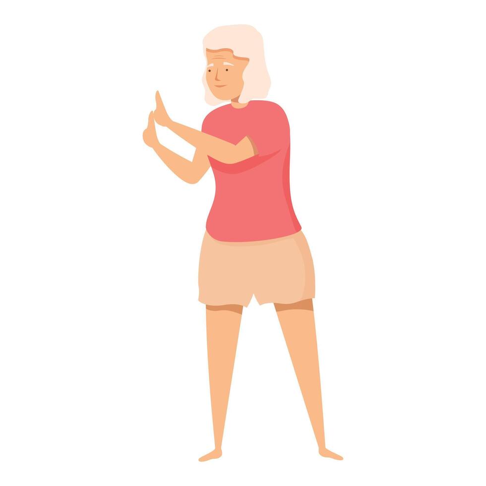 Senior woman practicing tai chi exercise outdoors vector