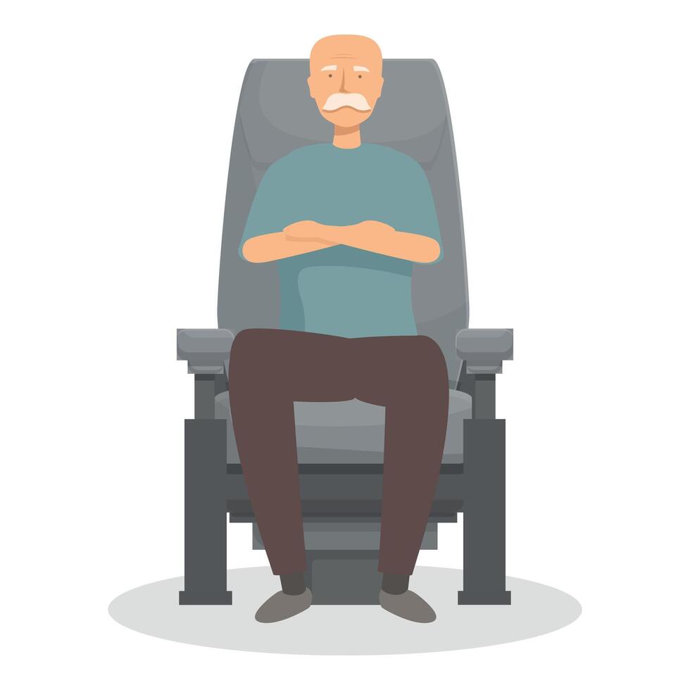 Confident senior man sitting comfortably with arms crossed vector
