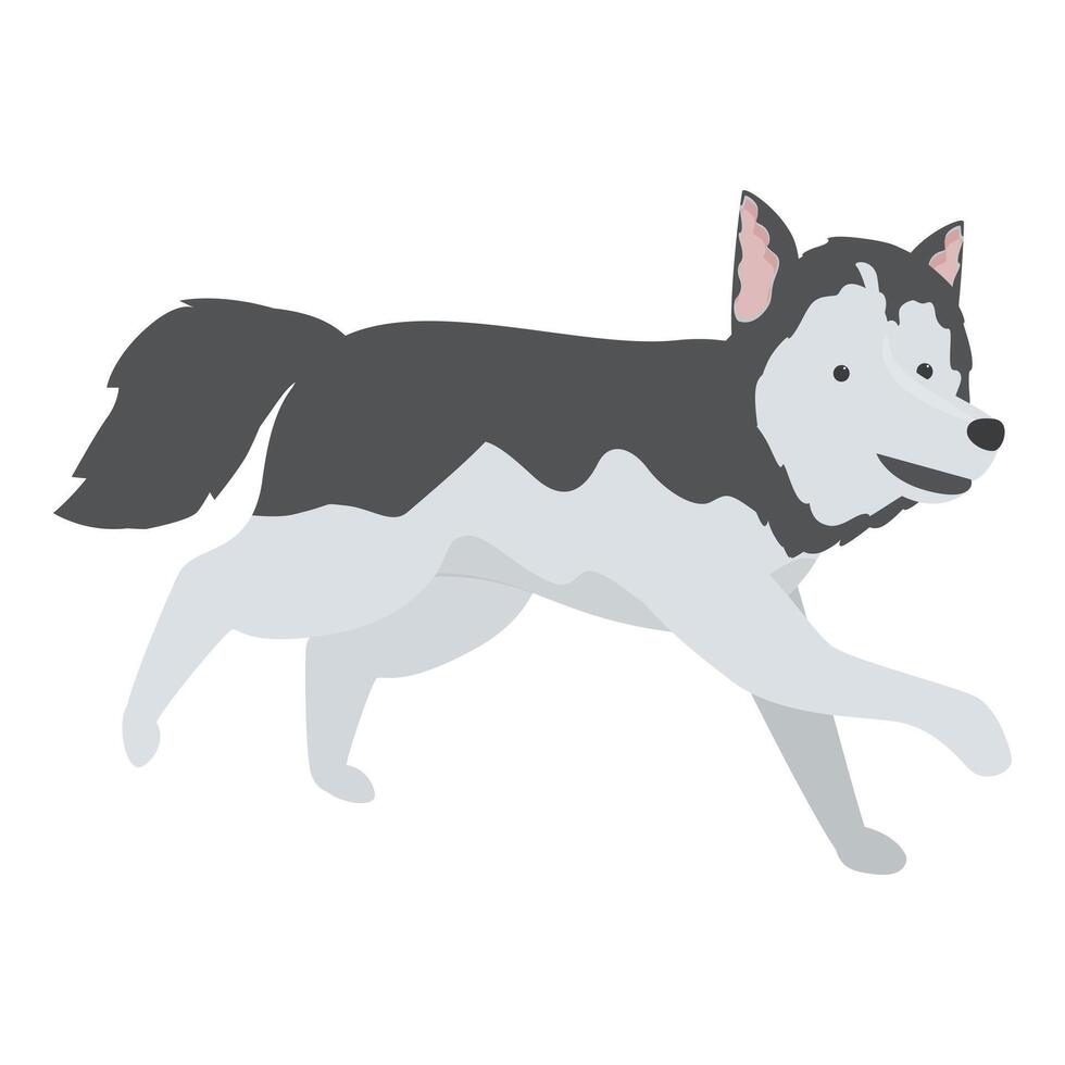 Happy husky dog running with tongue out vector