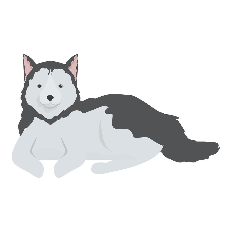 Cute siberian husky dog relaxing at home vector