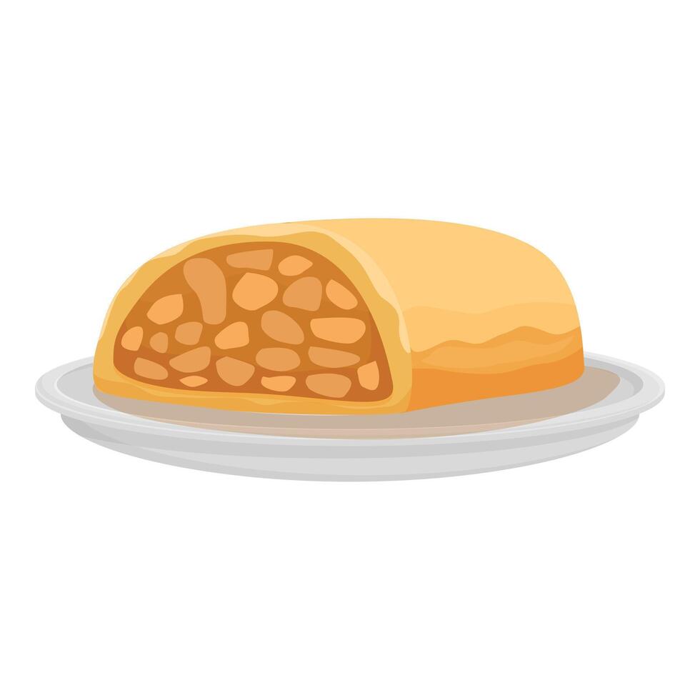 Apple pie sitting on a plate being served for dessert vector