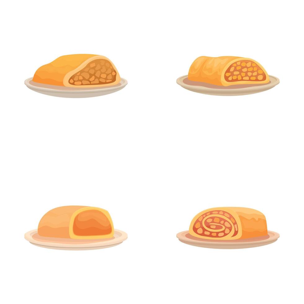 Assorted bread rolls illustrations vector