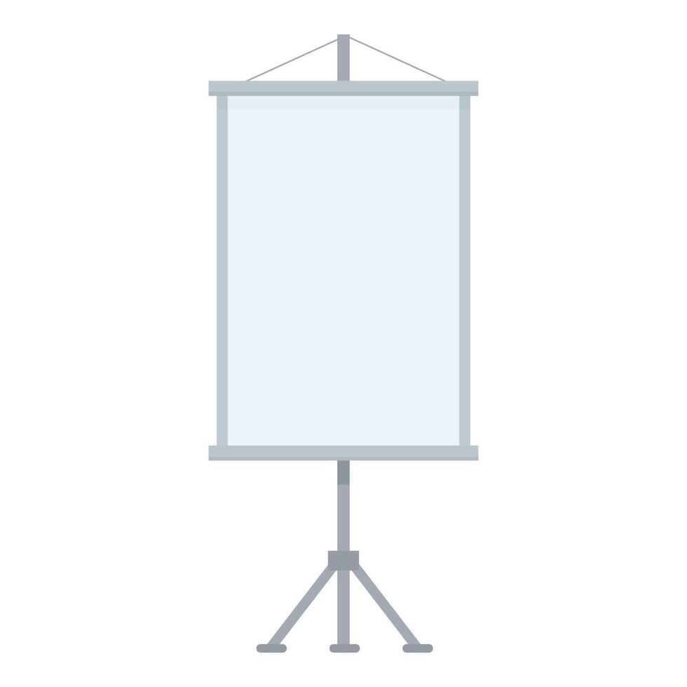 Blank projection screen standing on tripod for presentation vector