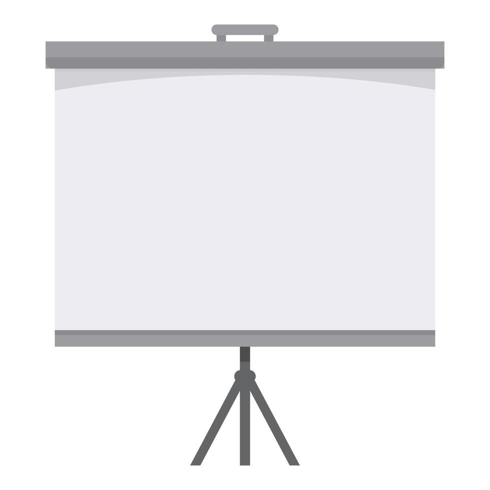Blank projection screen standing on a tripod for presentations and conferences vector