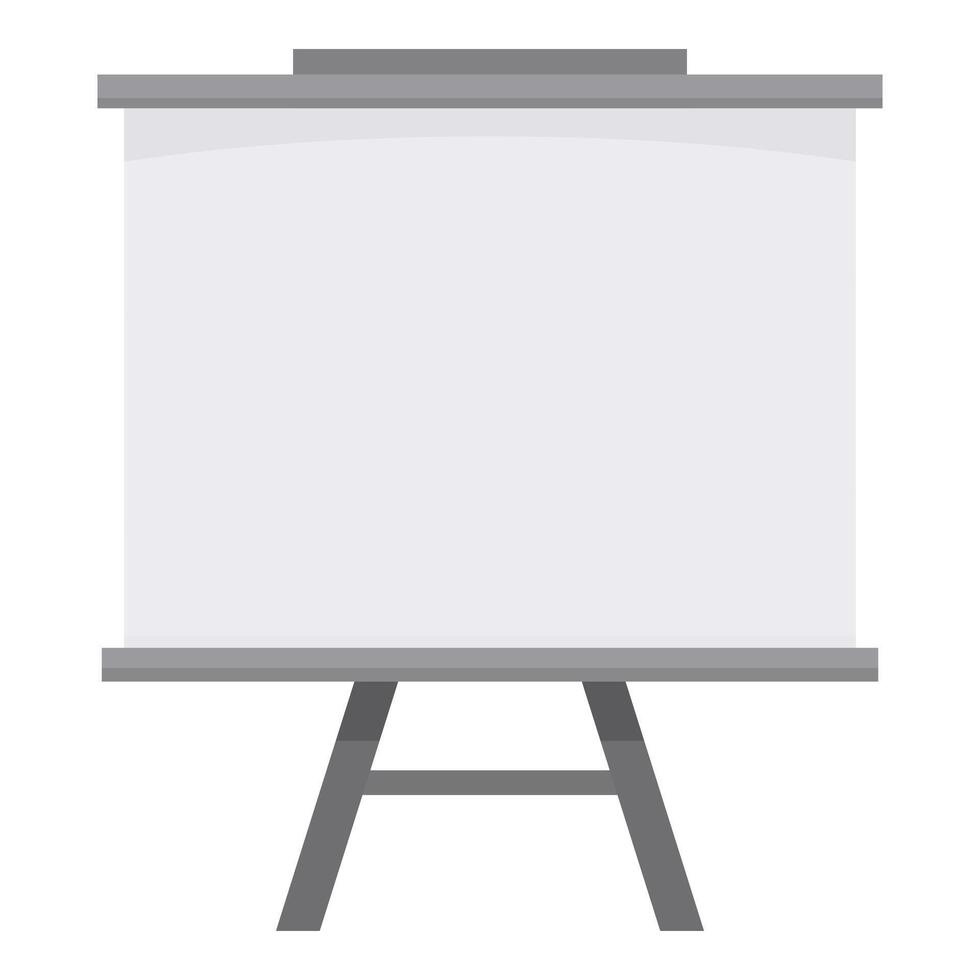 Empty whiteboard presentation screen standing on a tripod vector