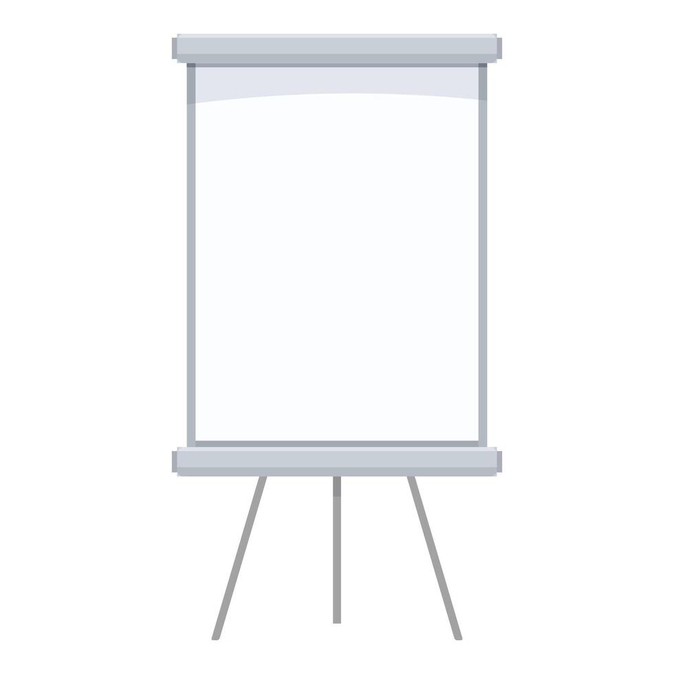 Blank white projection screen standing on a tripod for presentations vector