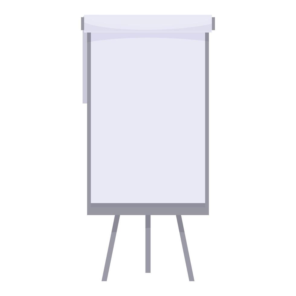 Whiteboard with empty paper sheet is standing on tripod vector