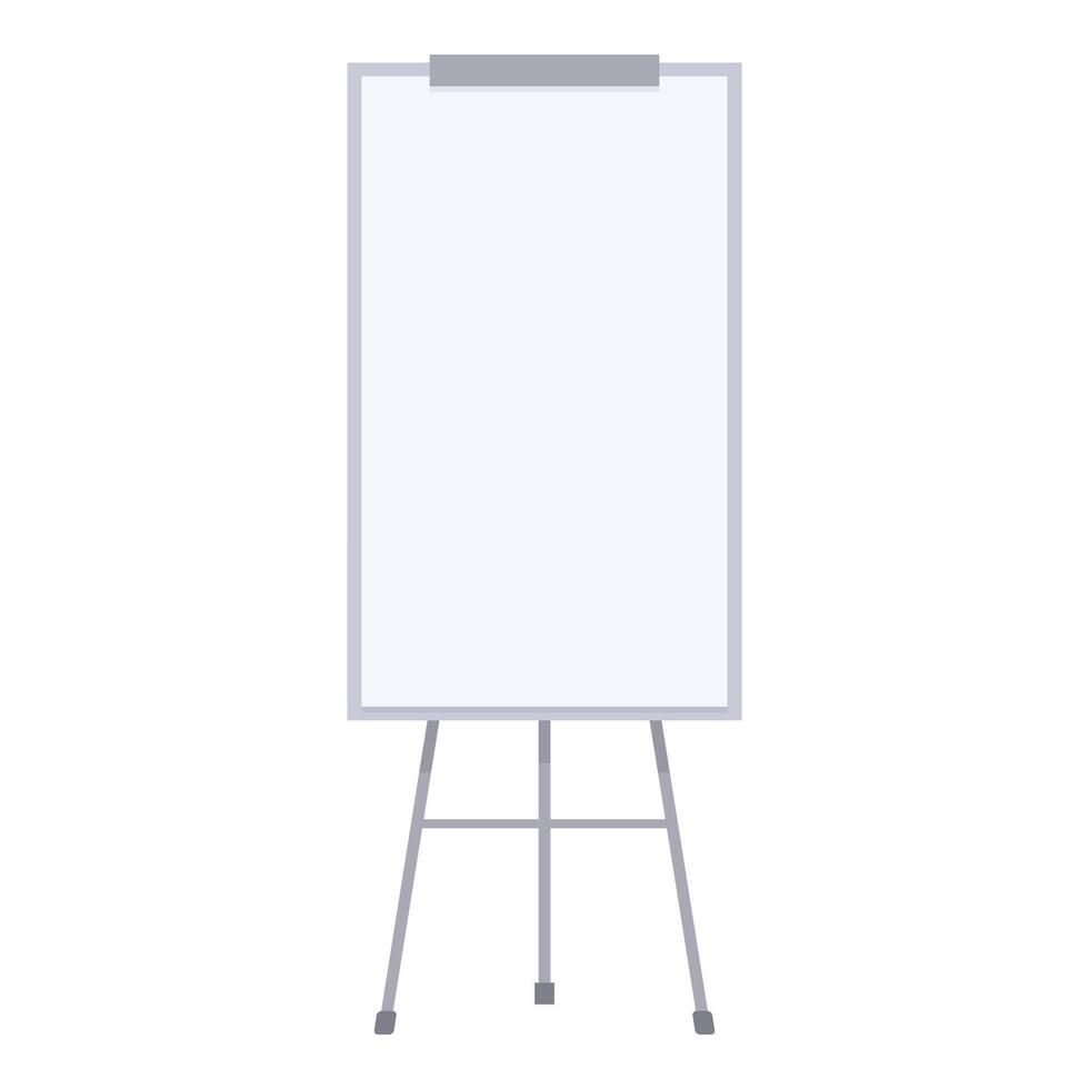 Empty whiteboard is standing on a tripod in the meeting room vector