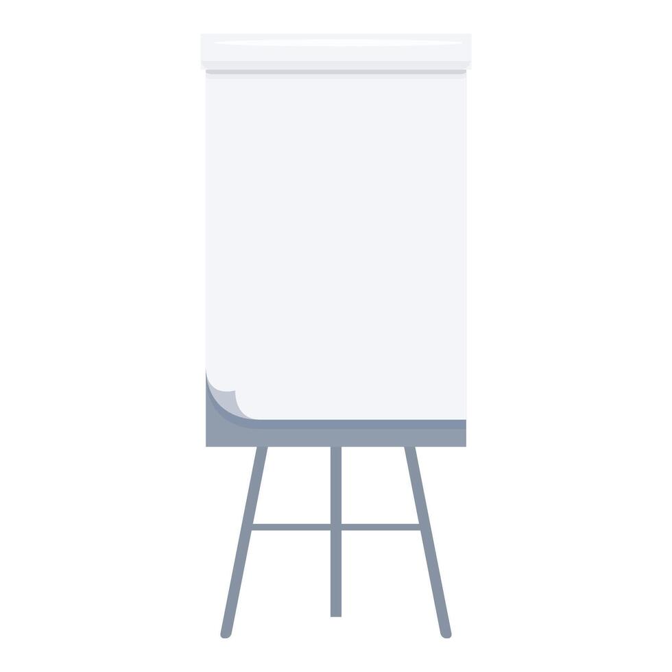 Empty whiteboard on wooden tripod for project presentation vector