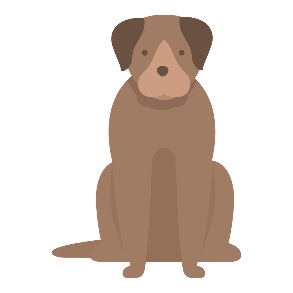 Brown dog sitting with front legs straight illustration vector
