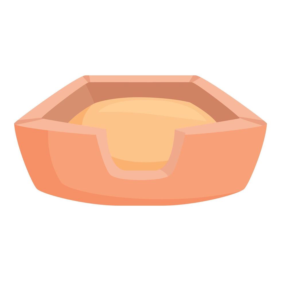 Empty dog bed waiting for sleepy puppy to fall asleep vector