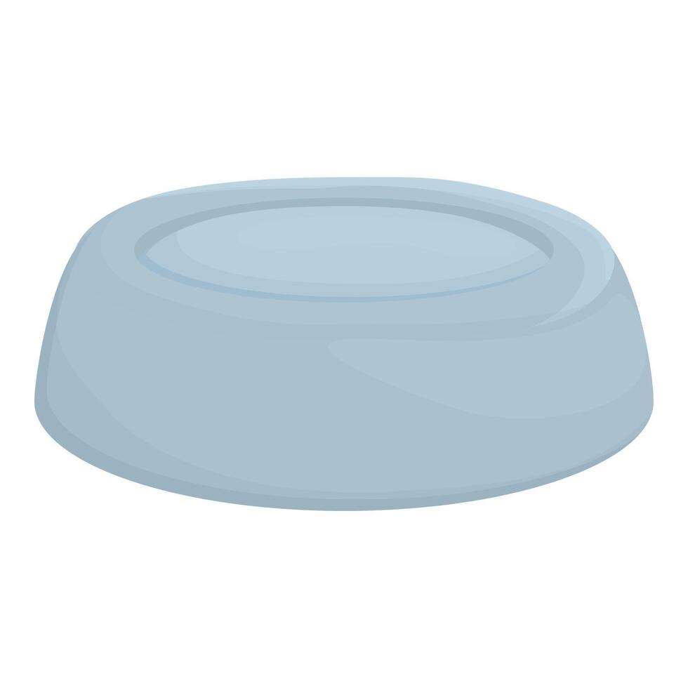 Empty blue pet bowl standing on white background vector