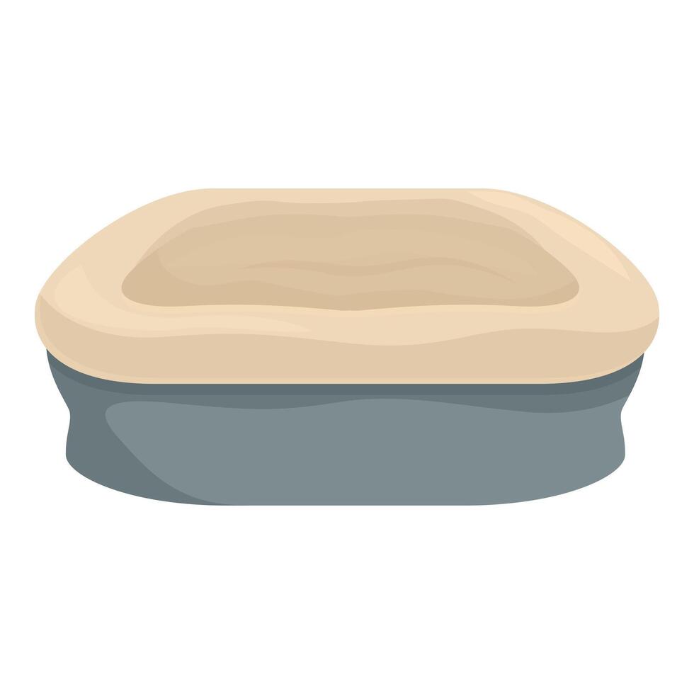 Empty litter box with sand waiting for cat vector