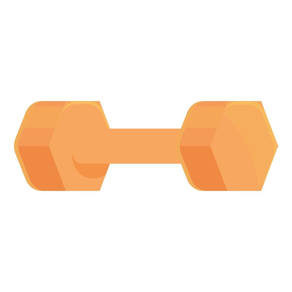 Orange dumbbell for lifting weights during fitness training vector