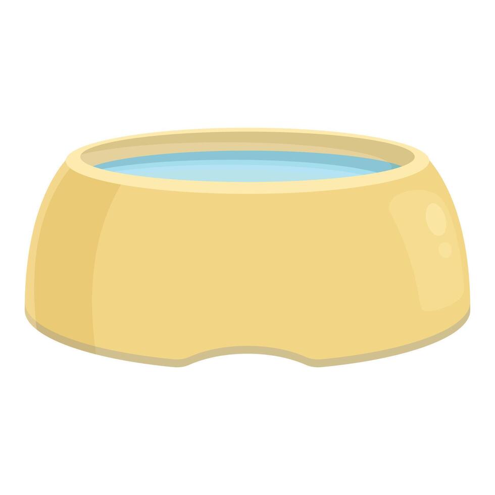 Full water bowl is standing on the floor vector