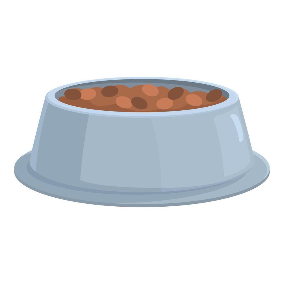 Full dog bowl sitting on the floor with kibble vector