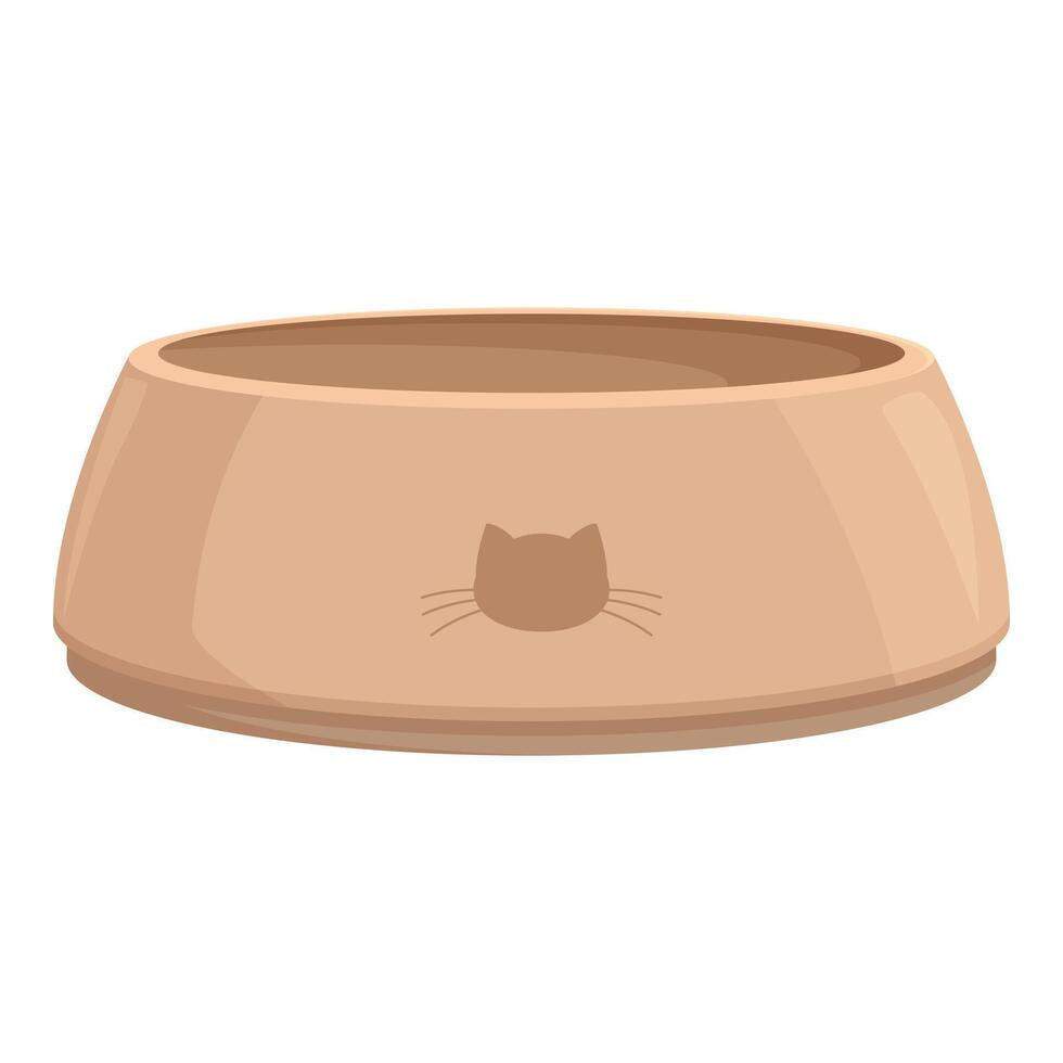Empty cat bowl sitting on the floor waiting to be filled vector
