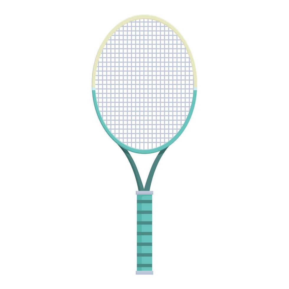 Tennis racket standing up on white background vector