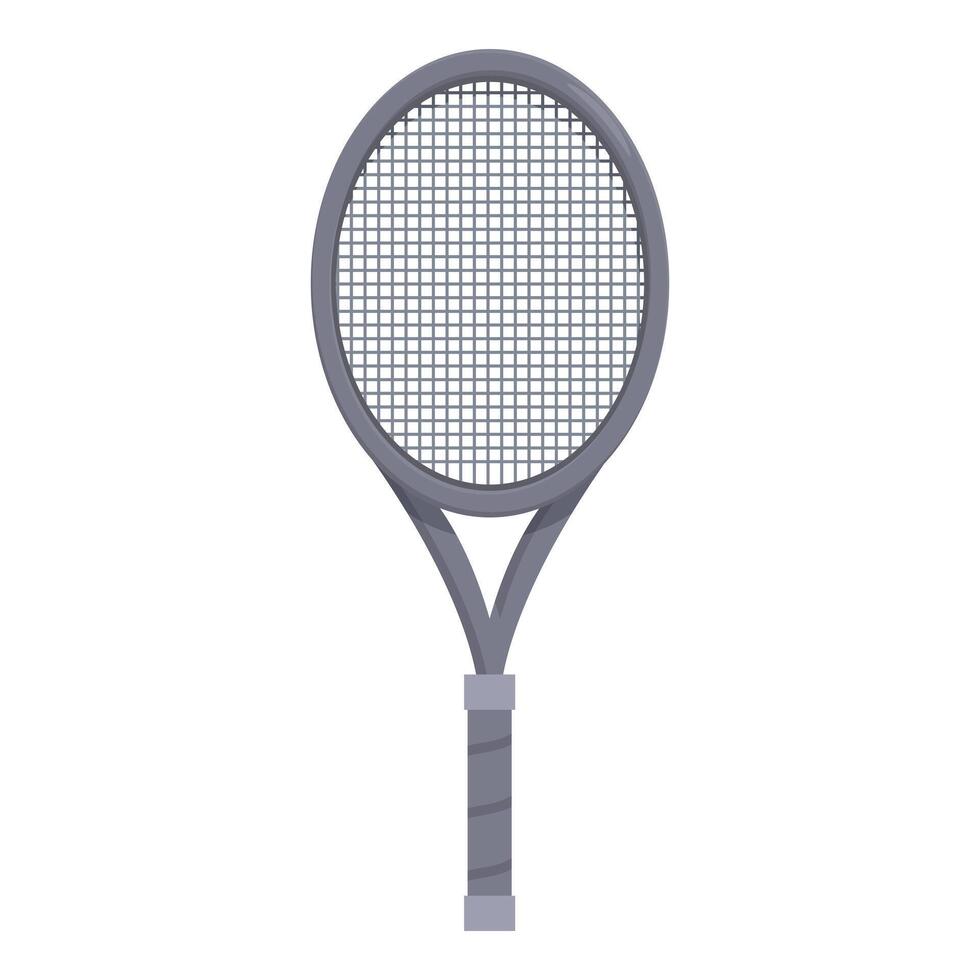 Tennis racket standing upright on white background vector