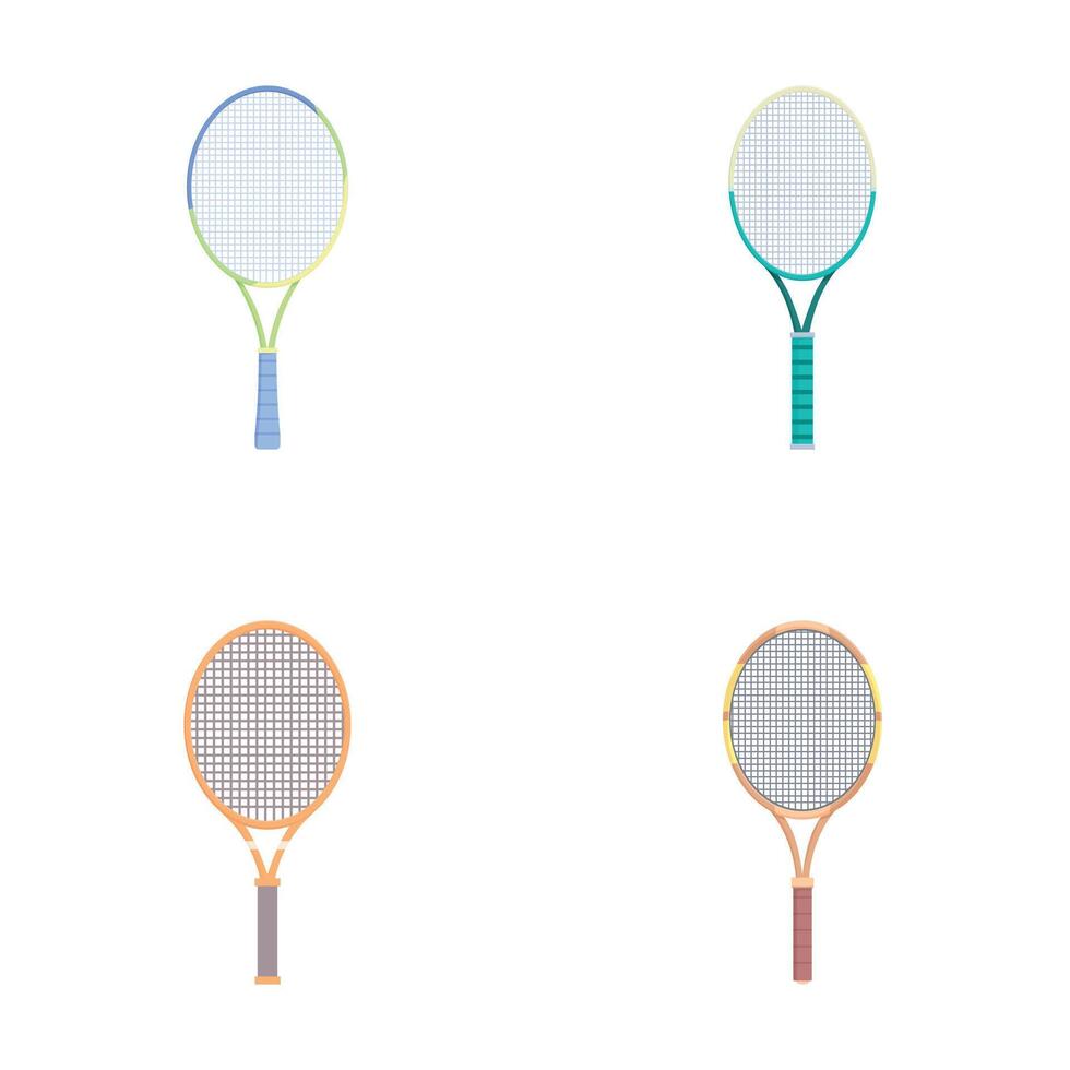 Set of four different racket sport illustrations vector