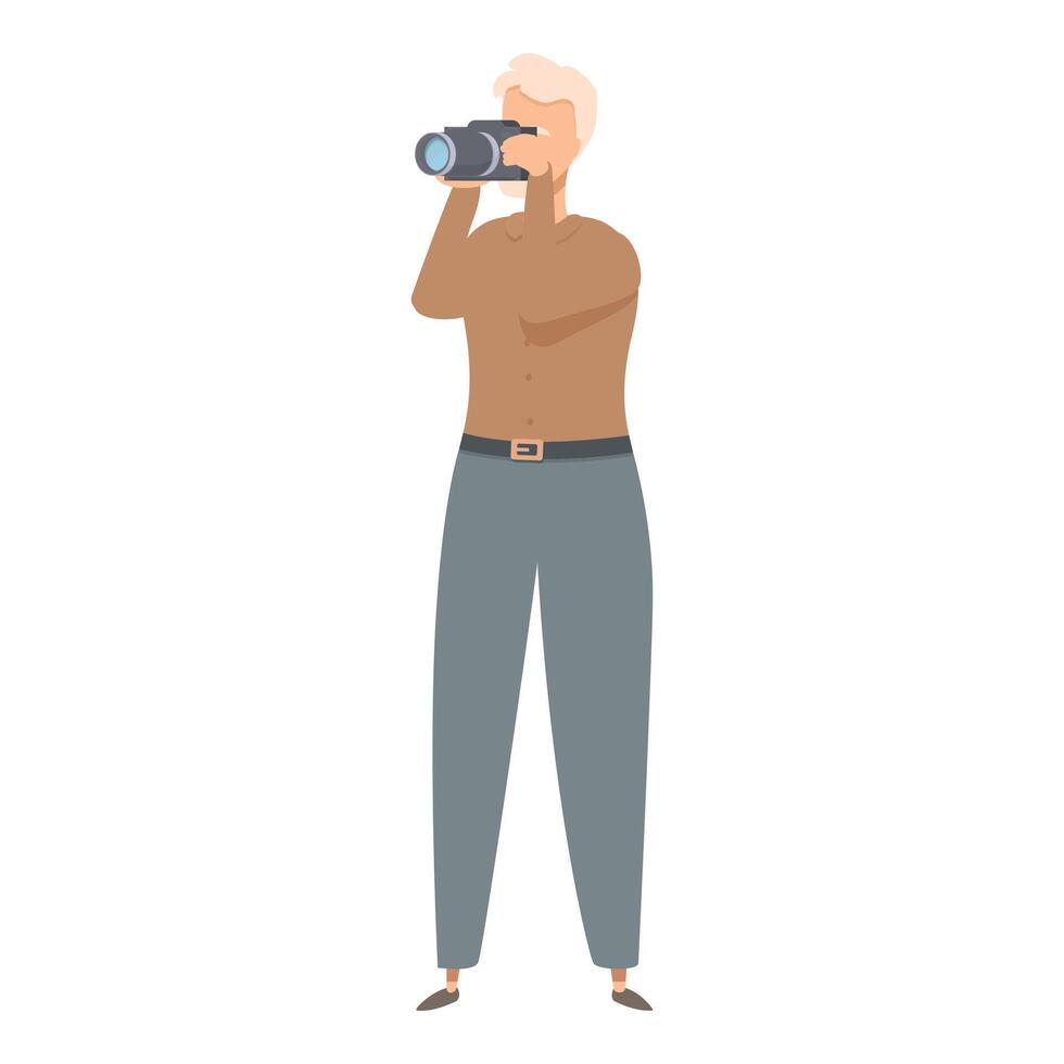 Professional photographer taking photo during photoshoot vector