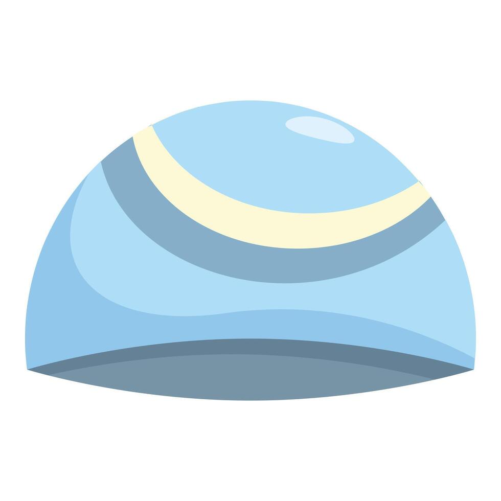 Blue swim cap protecting hair while swimming in pool vector