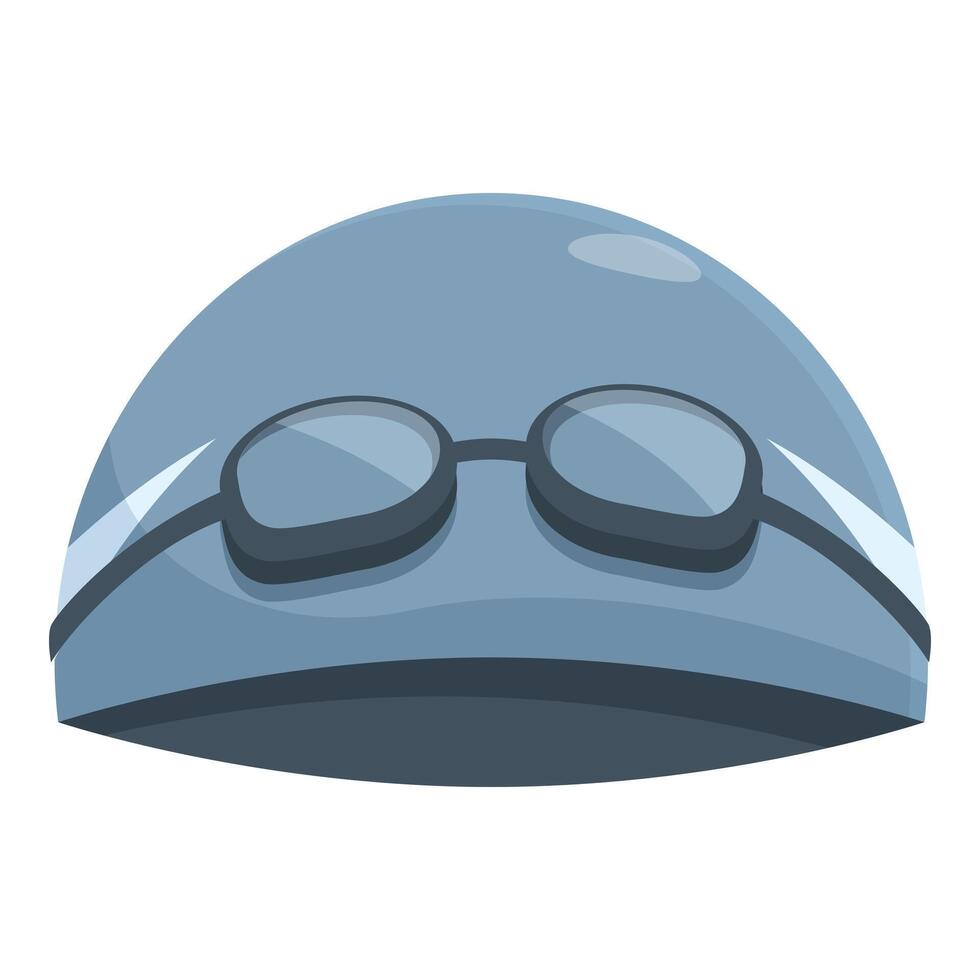 Swimming cap and goggles resting on a white background vector