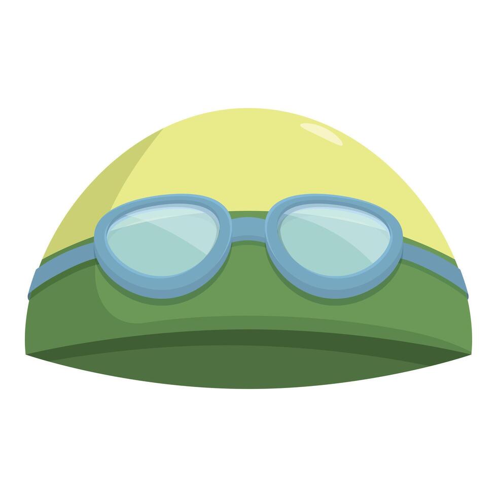 Swimming cap with goggles is ready for summer vacation at the pool vector
