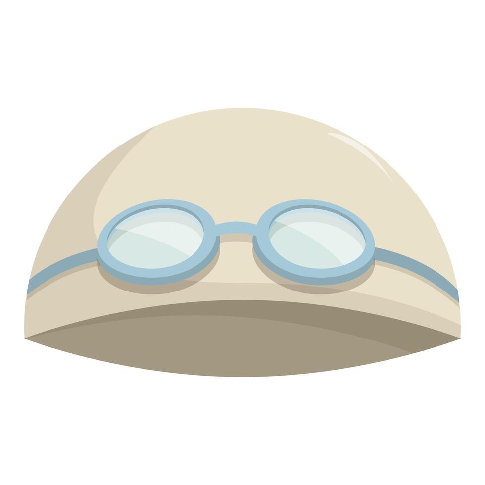 Swimming cap and goggles set for water sports vector