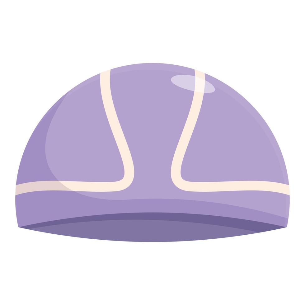 Purple swimming cap for professional training in swimming pool vector