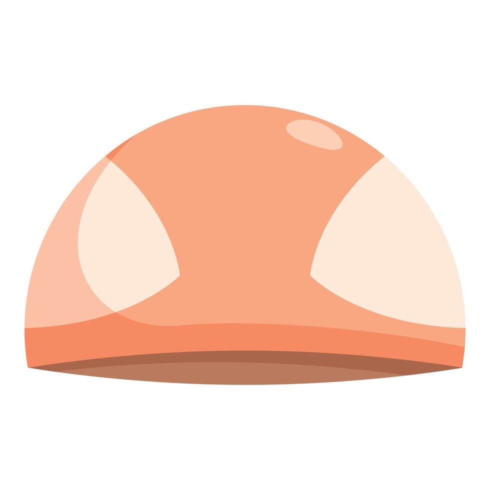 Orange swim cap protecting hair while swimming in the pool vector