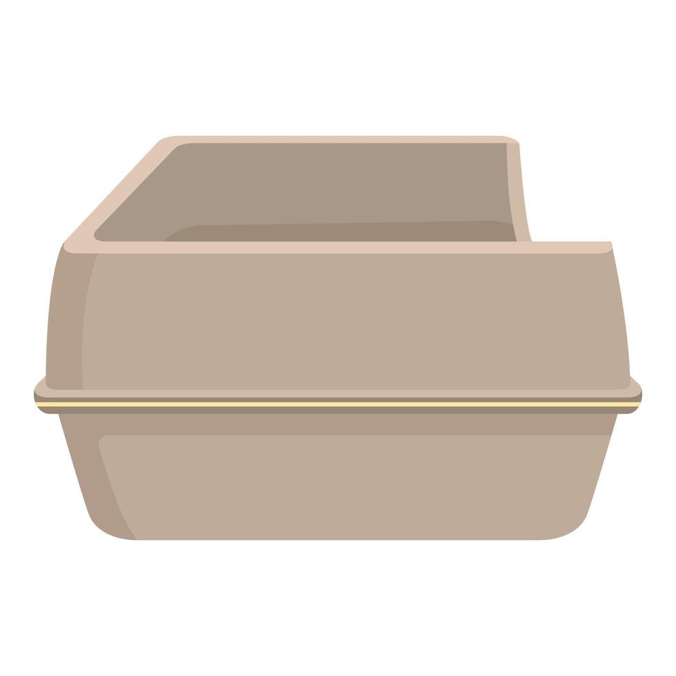 Empty plastic litter box for cat toilet training vector