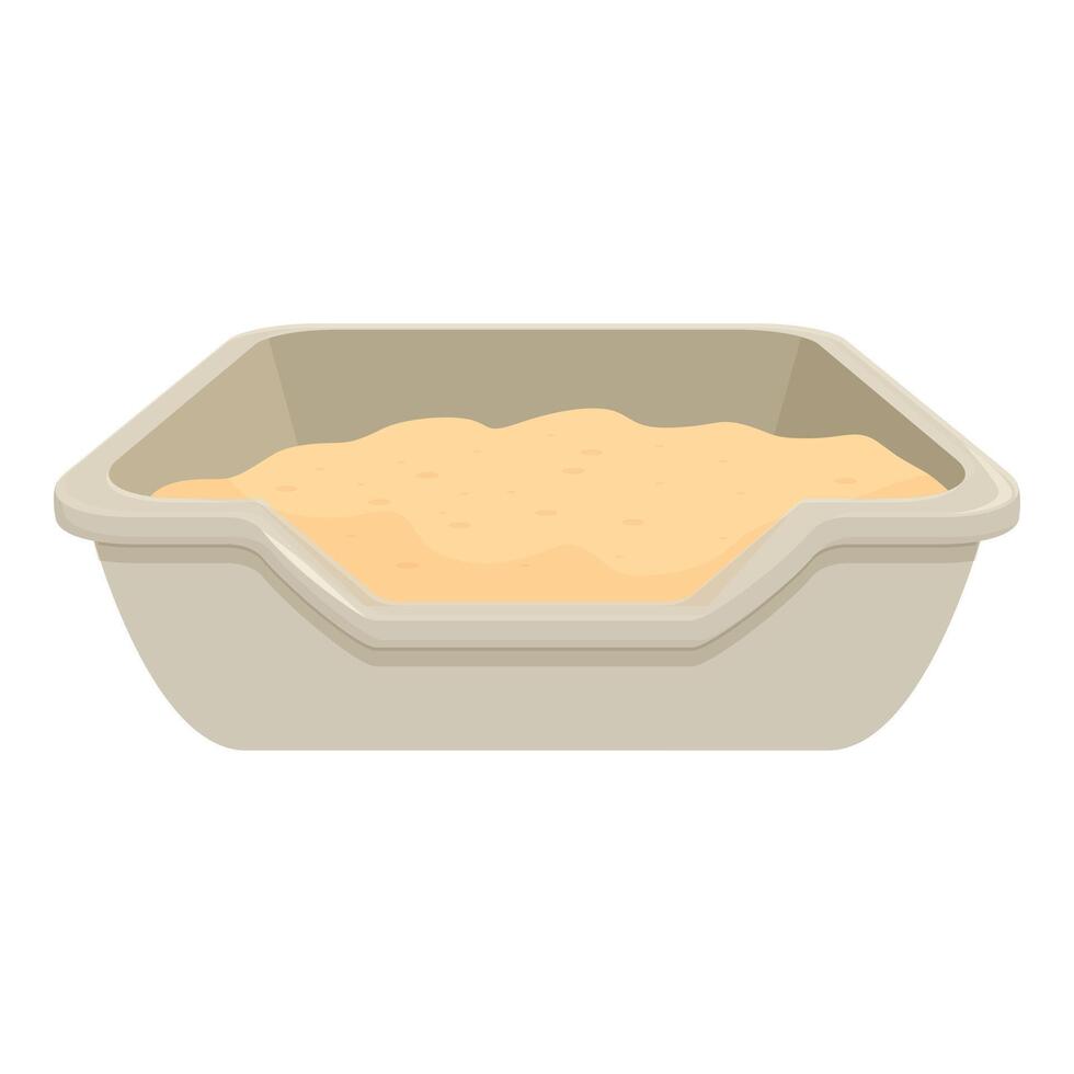 Cat litter box full of sand being ready for cat vector