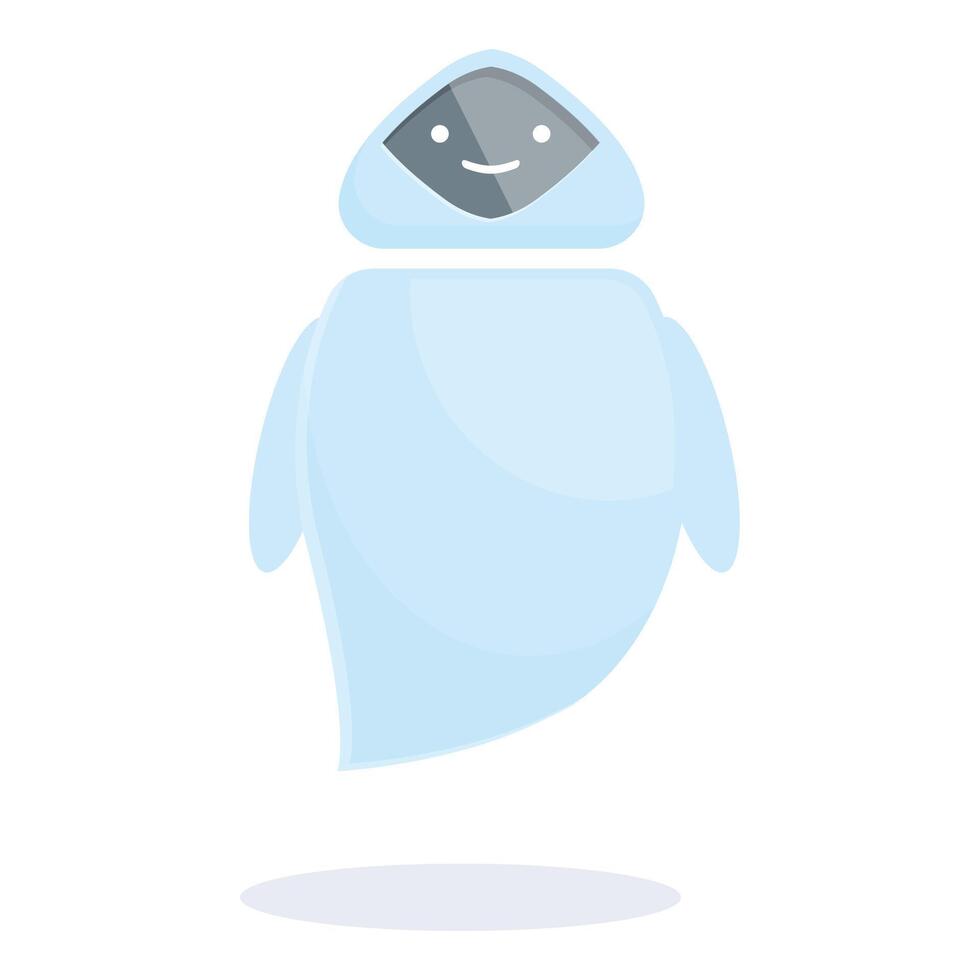 Cute ai robot chatbot smiling floating vector