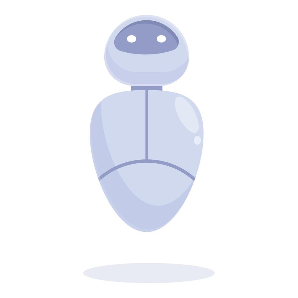 Cute robot hovering and showing artificial intelligence vector