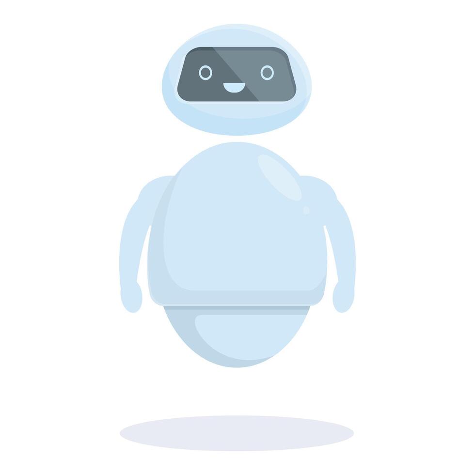 Cute smiling chatbot floating with arms outstretched vector