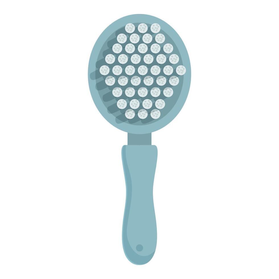 Round hairbrush lying with plastic handle for combing and styling hair vector